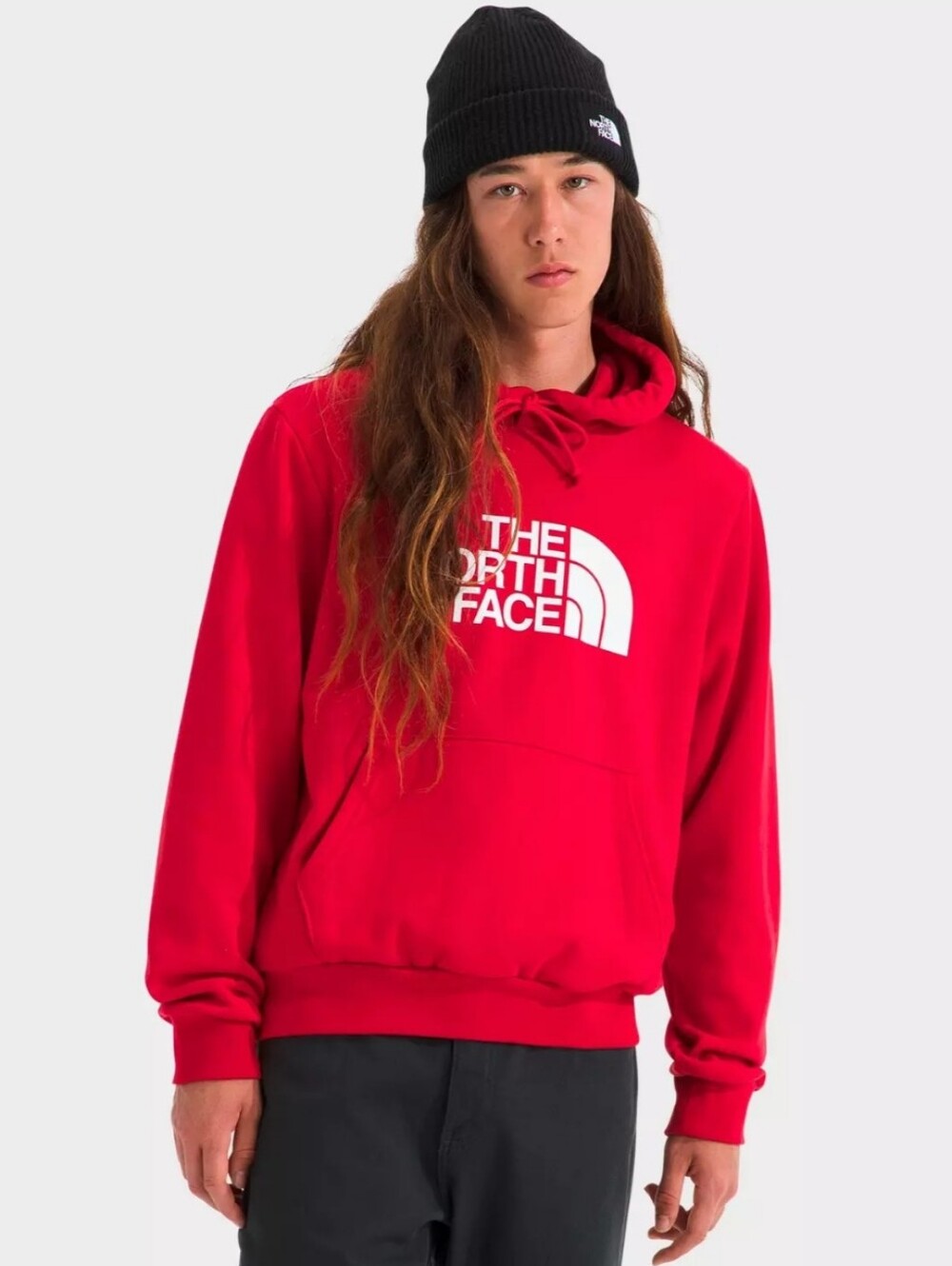 The North Face Outdoor Activewear Skater Streetwear Red Hoodie Center Logo Med